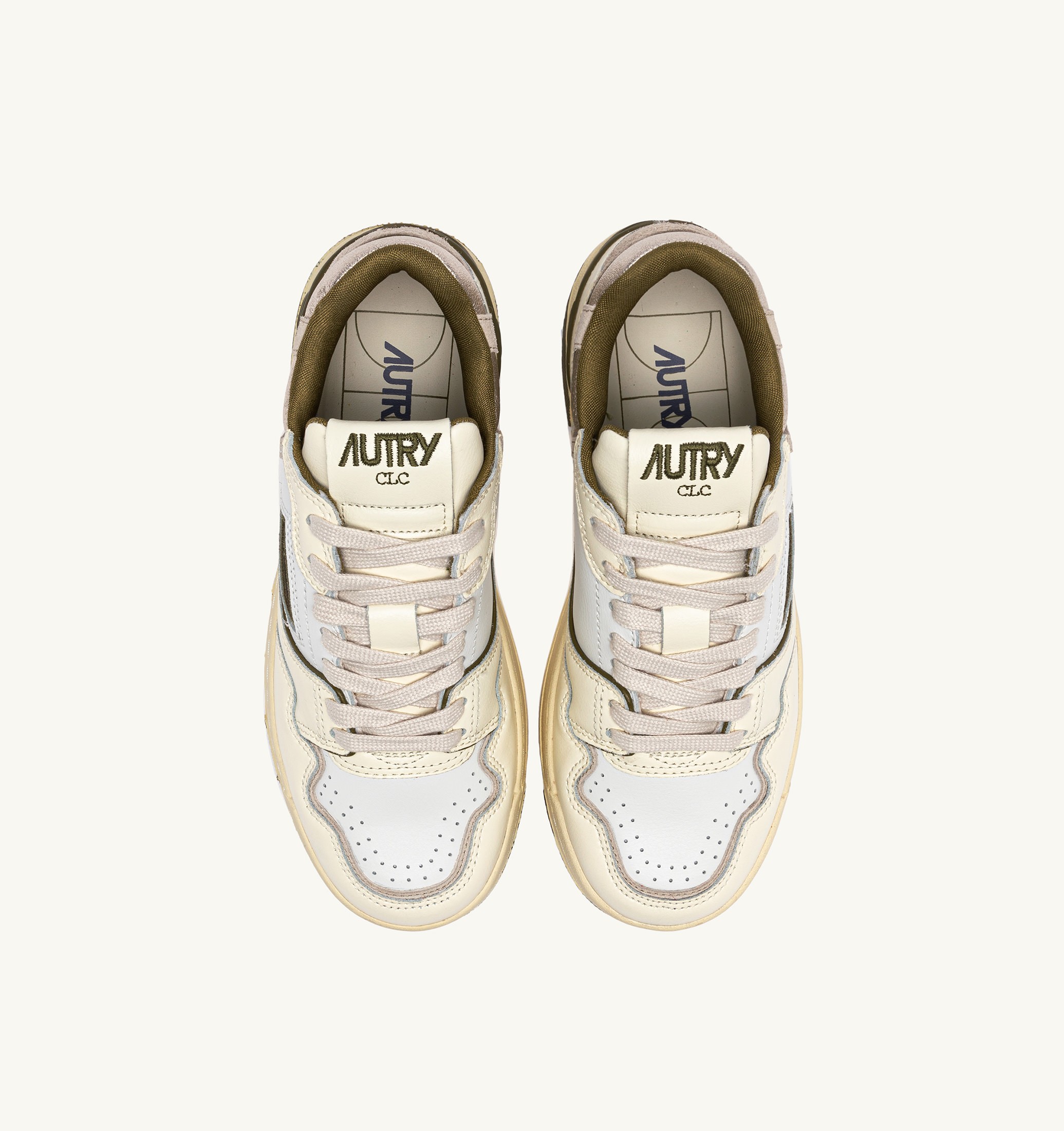 BASKETS CLC LOW EN CUIR WHISPER WHITE LIZARD ET PLATINUM