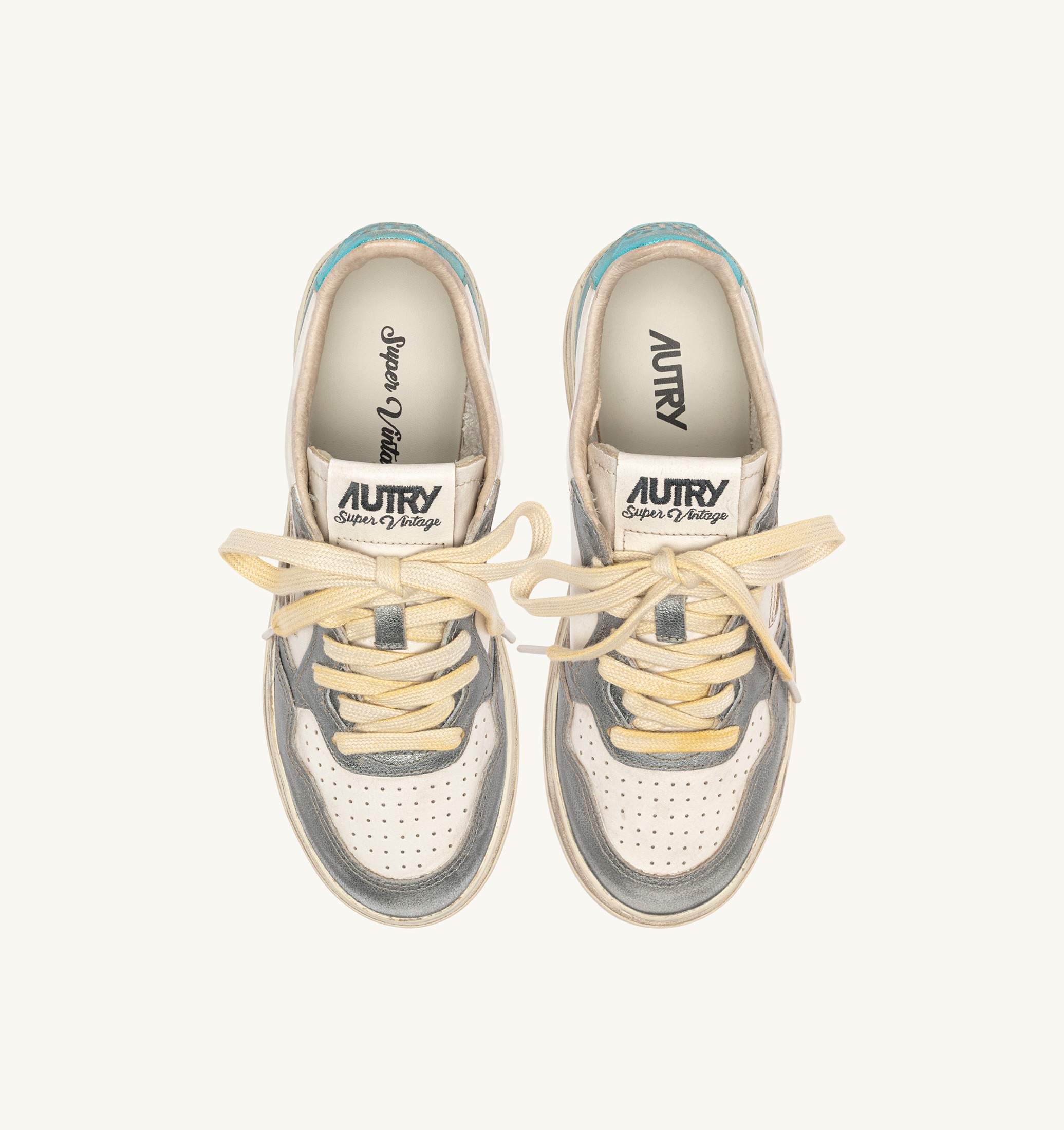 BASKETS MEDALIST LOW SUPER VINTAGE EN CUIR ASH ET SEA