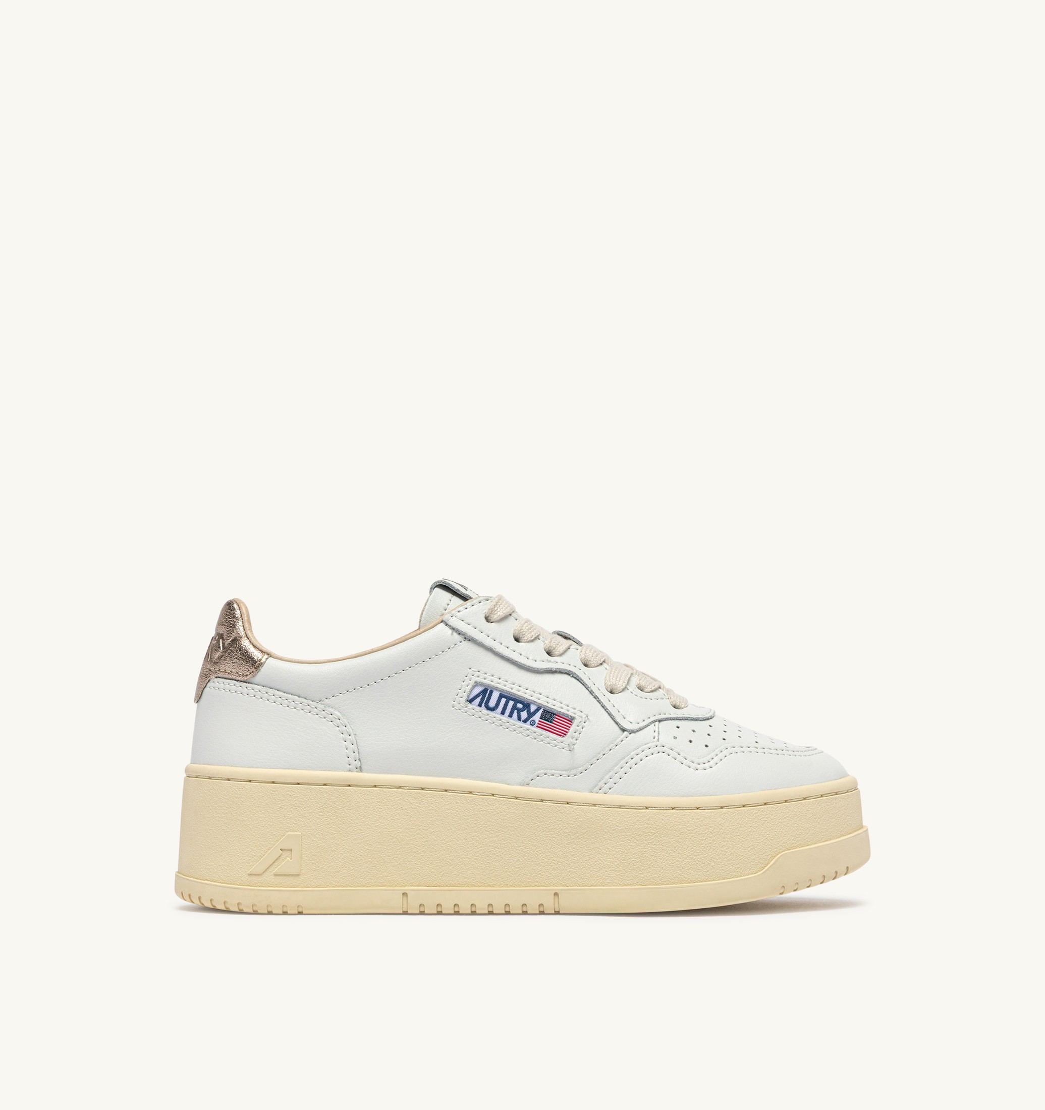 BASKETS MEDALIST PLATFORM EN DAIM ET CUIR FEATHER GRAY ET BLANC