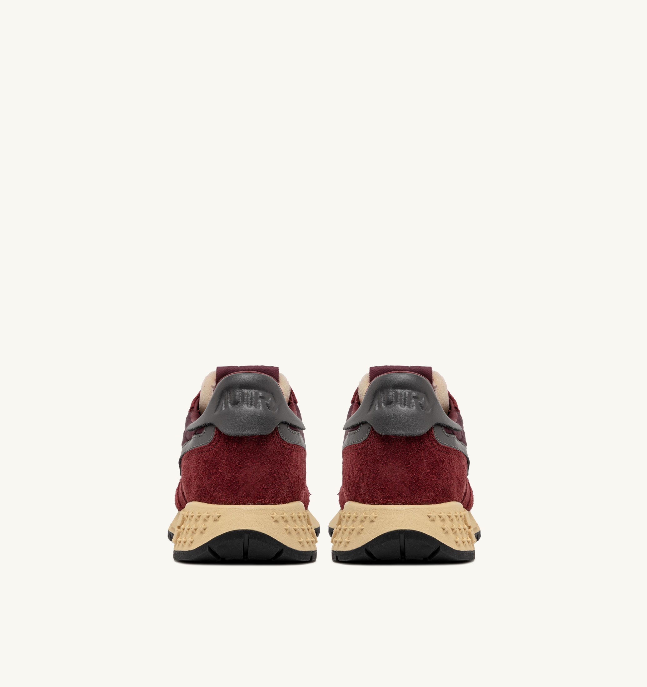 BASKETS REELWIND LOW EN NYLON DAIM ET CUIR ROUNGE ET CORDOVAN