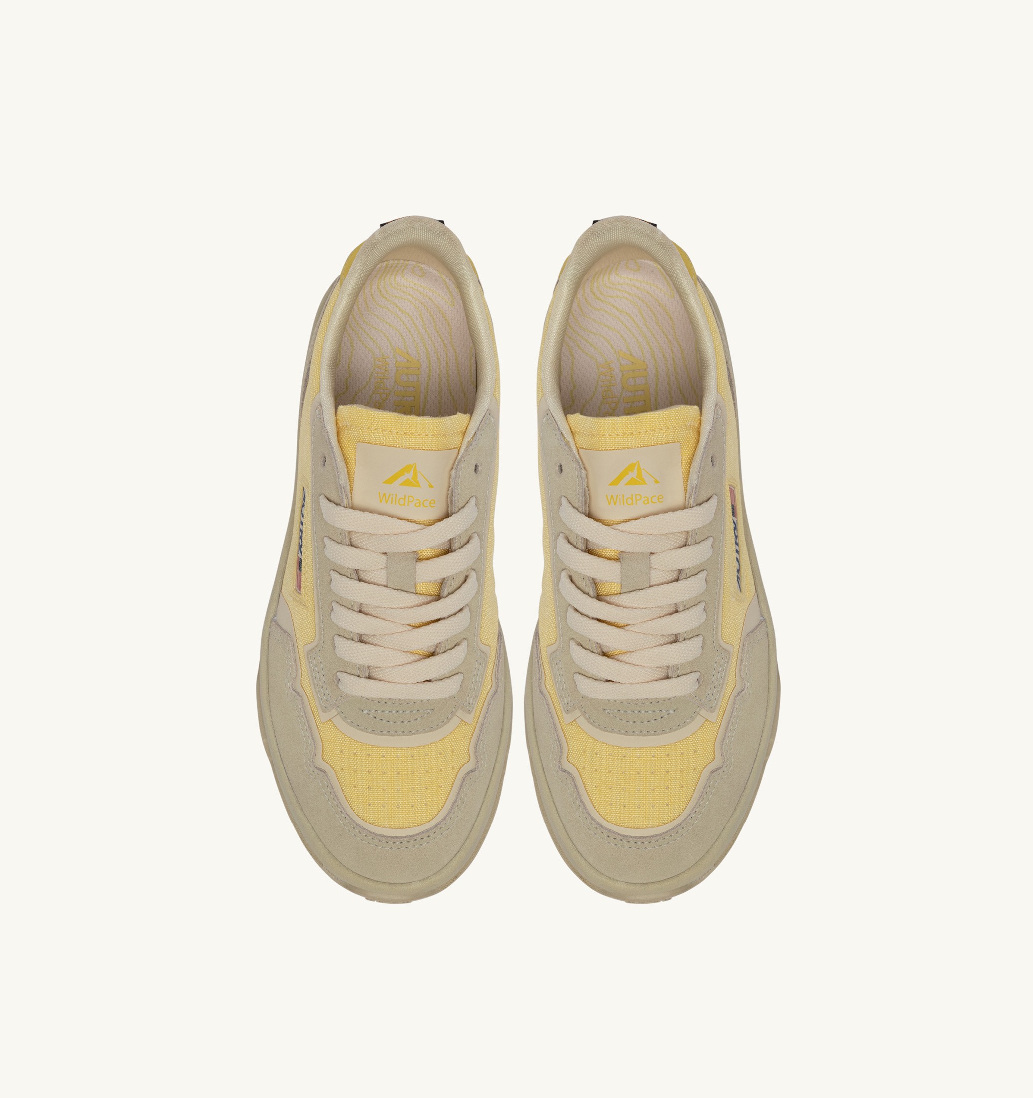 BASKETS WILDPACE LOW EN CORDURA ET DAIM BLANC ET LEMON MERINGUE