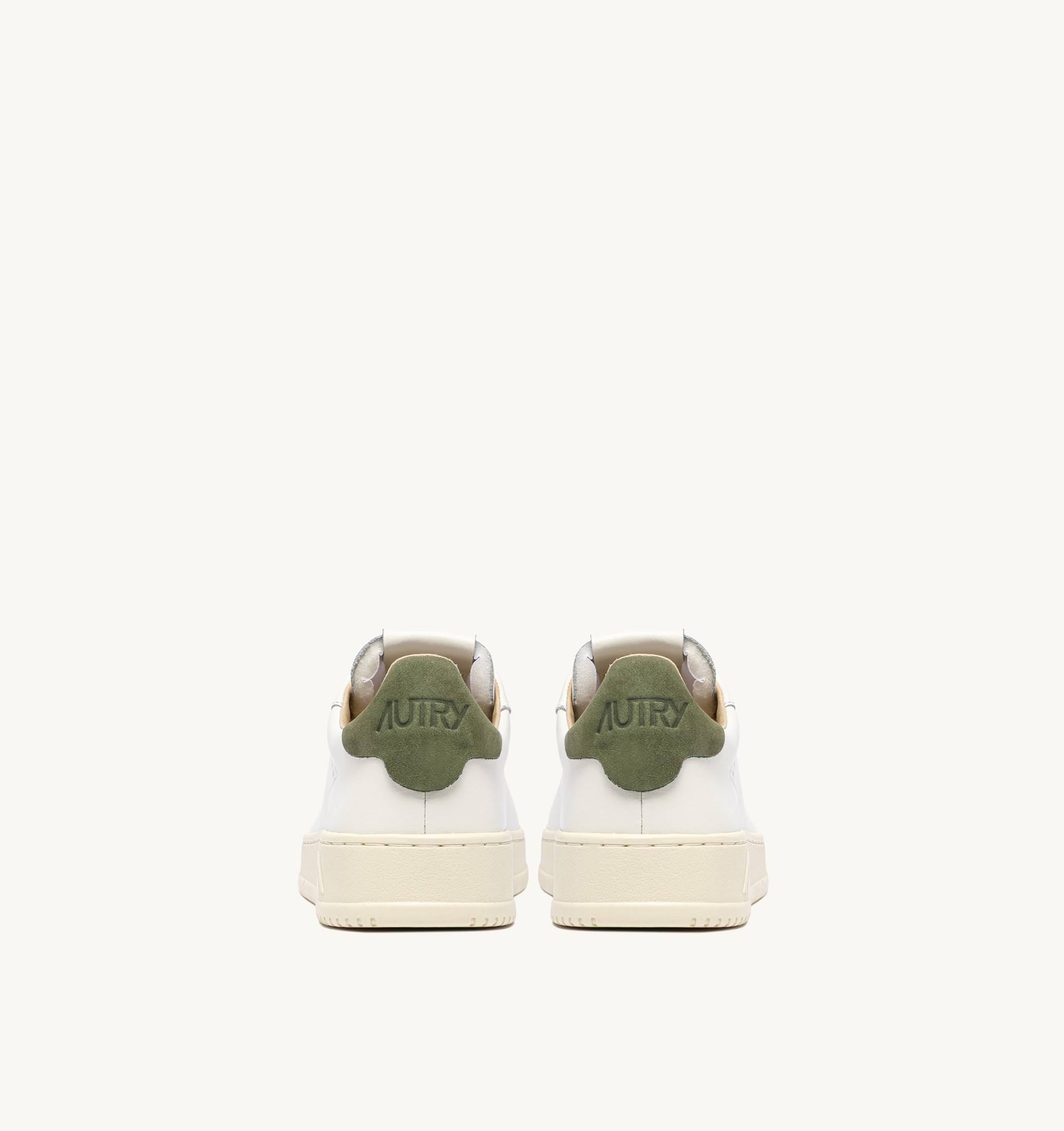 BASKETS DALLAS LOW EN CUIR LODEN GREEN ET MARSHMALLOW