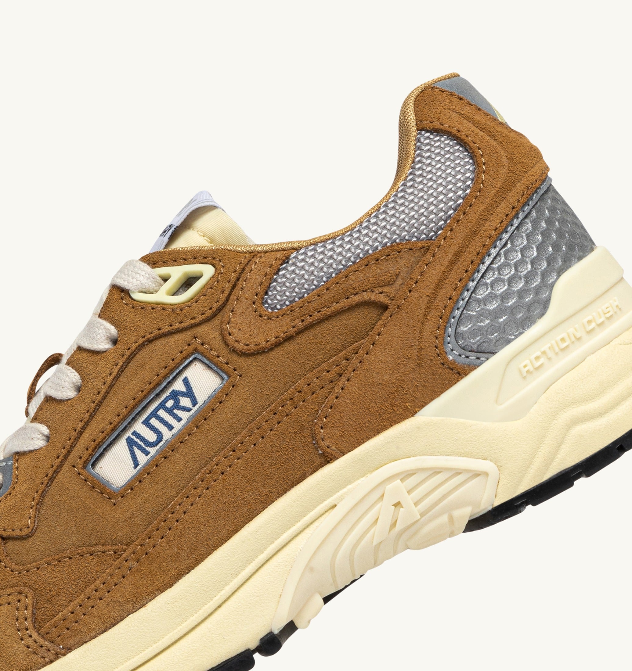 BASKETS HYPERWAY EN MESH ET DAIM COPPER ET ARGENT