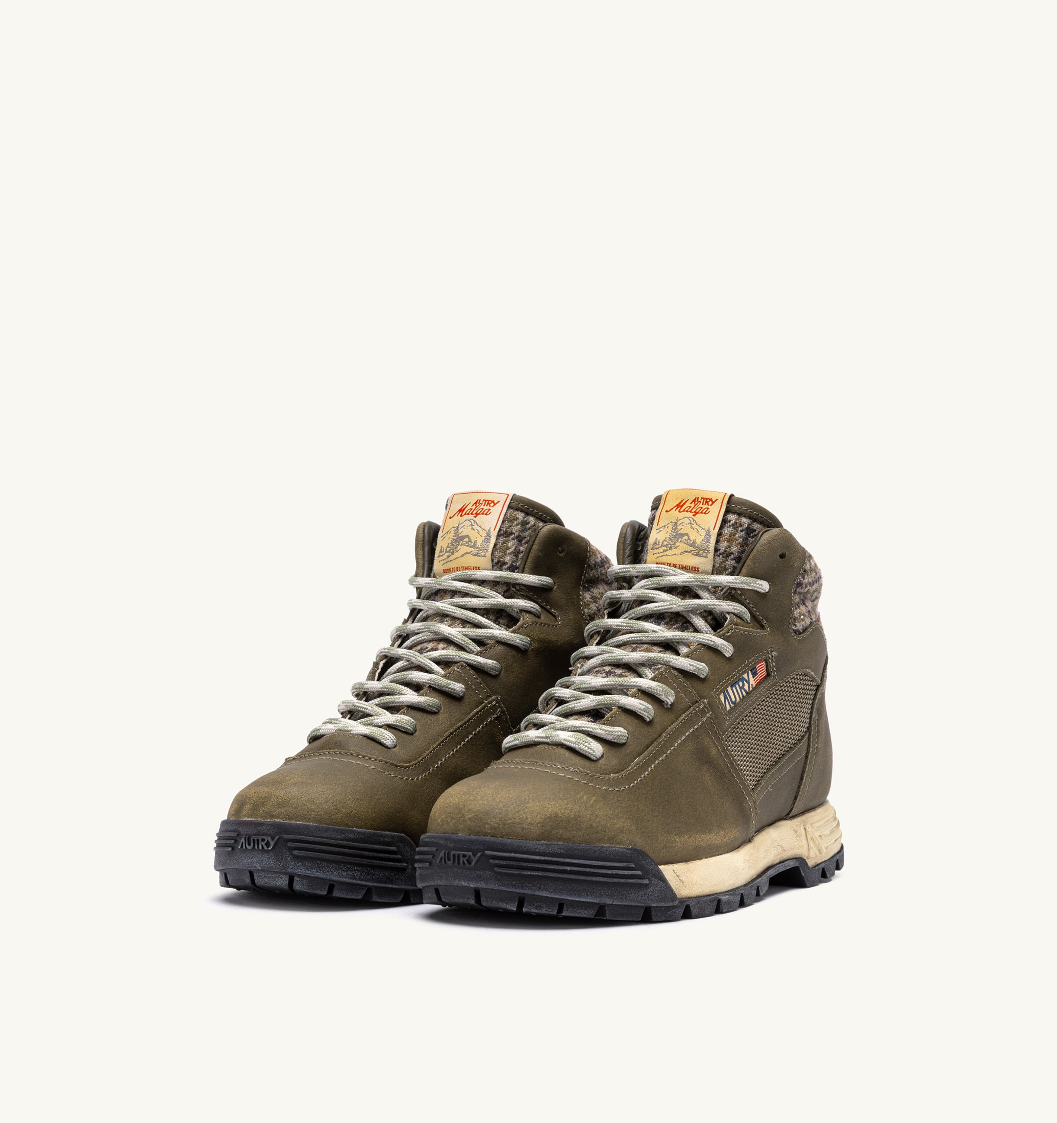 MALGA EN NUBUCK ET MESH COLORIS ERB ET MOSSTONE