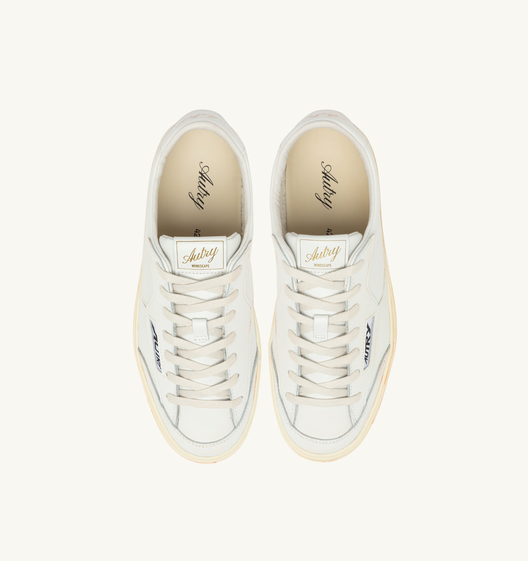 BASKETS WINDSCAPE LOW SUPER VINTAGE EN CUIR BLANC
