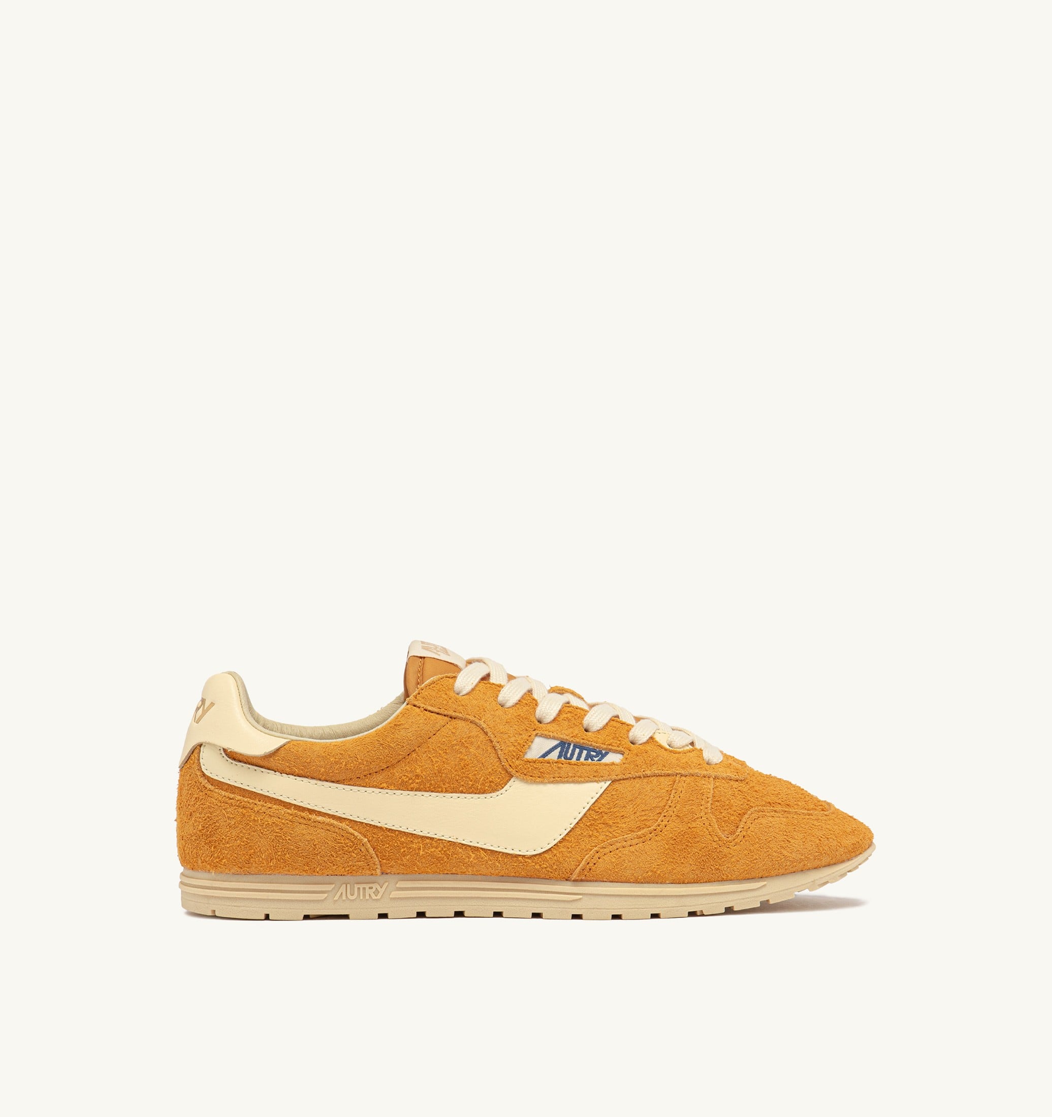BASKETS WINDSPIN EN DAIM ET CUIR CADMIUM ET RUTABAGA